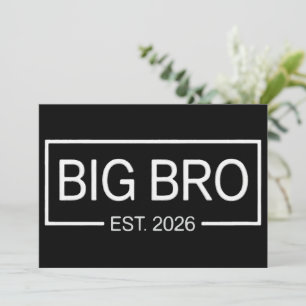 Big Bro Est. 2026 New Big Brother Pregnancy Baby Invitation