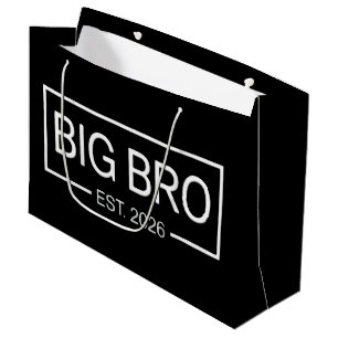Big Bro Est. 2026 New Big Brother Pregnancy Baby Large Gift Bag