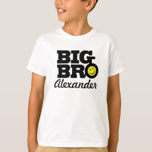 Big bro name black white and yellow kids t-shirt