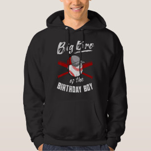 Big Bro of Of The Birthday Boy Baseball Bday Party Hoodie