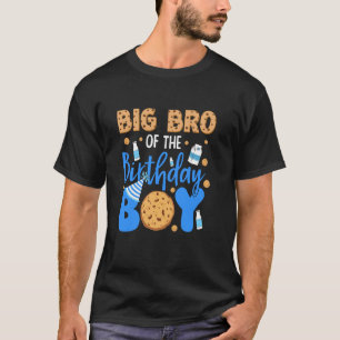 Big Bro of The Birthday Boy Cookies and Milk Birth T-Shirt