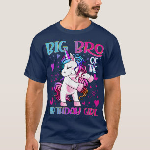 Big Bro of the Birthday Girl Flossing Unicorn Big T-Shirt
