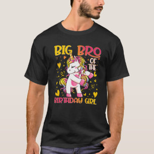 Big Bro Of The Birthday Girl Flossing Unicorn Big T-Shirt