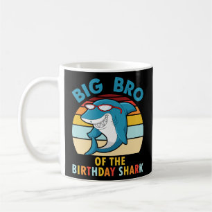 Big Bro of the Birthday Shark Retro Coffee Mug