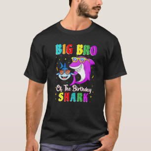 Big Bro Of The Shark Birthday Family Birthday Litt T-Shirt