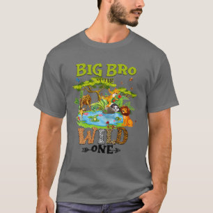 Big Bro Of The Wild One Zoo Birthday Woodland Anim T-Shirt