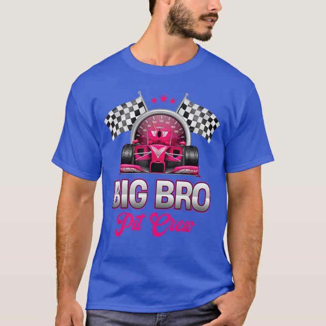 Big Bro Pit Crew Race Birthday Girl Party Racing F T-Shirt (Front)