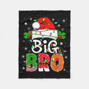 Big Bro Santa New Sibling Brother Announcement Xma Fleece Blanket