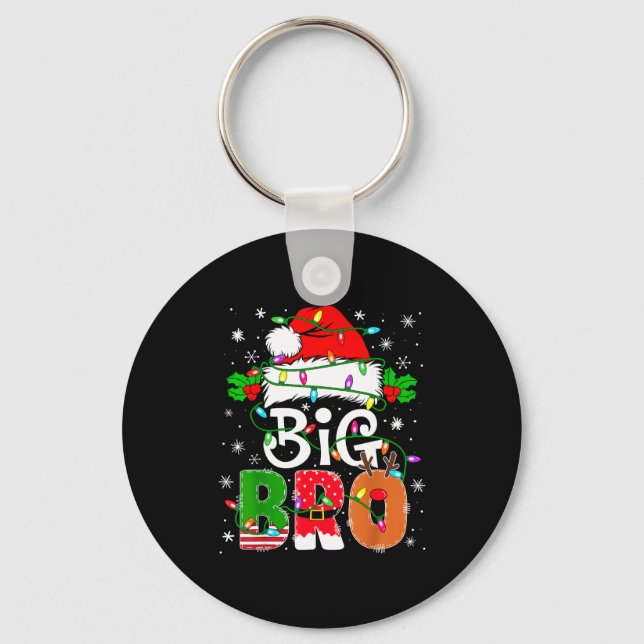 Big Bro Santa New Sibling Brother Announcement Xma Key Ring (Front)