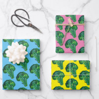 Big Broccoli Watercolor Pattern Colourful Gift