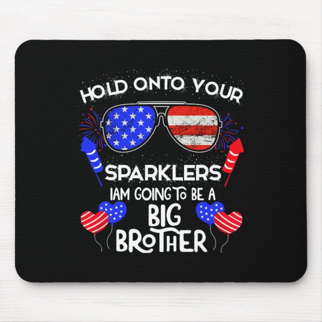 Big Brother 4th Of July Pregnancy Announcement  Mouse Mat (Front)