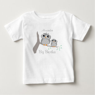 Big brother adjustable name with cute owls baby T-Shirt