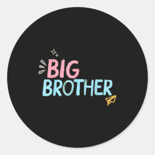 Big Brother Baby Brother Boy Maternity Day Of Scho Classic Round Sticker