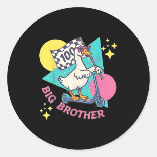 Big Brother Baby Brother Boy Maternity Teacher Tee Classic Round Sticker
