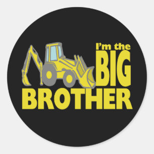 Big Brother Backhoe Classic Round Sticker