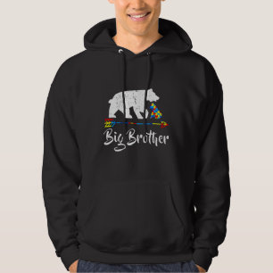 Big Brother Bear Autism Awareness Proud Autism Mum Hoodie