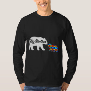 Big Brother Bear Autism Awareness Support Family A T-Shirt