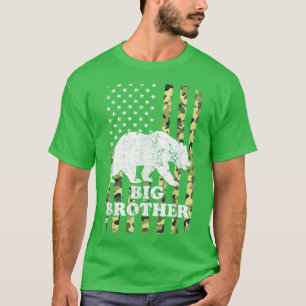 Big Brother Bear Camping Hiking Camouflage USA Ame T-Shirt