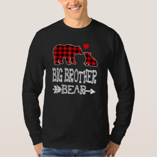 Big Brother Bear Red Buffalo Plaid Grandma Bear T-Shirt