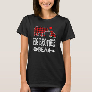 Big Brother Bear  Red Buffalo Plaid Grandma Bear T-Shirt