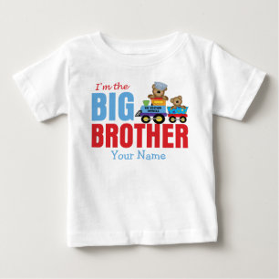 Big Brother Bear Train Personalised Baby T-Shirt