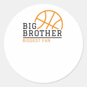 Big Brother Biggest Fan Basketball  Classic Round Sticker