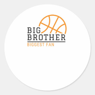 Big Brother Biggest Fan Basketball Classic Round Sticker