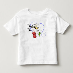 Big Brother Bumble Bee Cherry Blue Heart Toddler T-Shirt