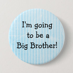 'Big Brother" Button Blue   Birth Announcement Pin