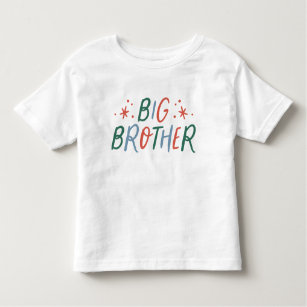  Big Brother Colourful Bright Red and Green Type Toddler T-Shirt