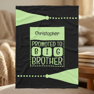 Big brother custom name black green fleece blanket