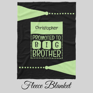 Big brother custom name black green fleece blanket