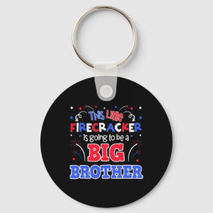 Big Brother Cute 4th Of July Pregnancy Announcemen Key Ring