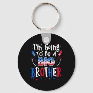 Big Brother Cute 4th Of July Pregnancy Announcemen Key Ring