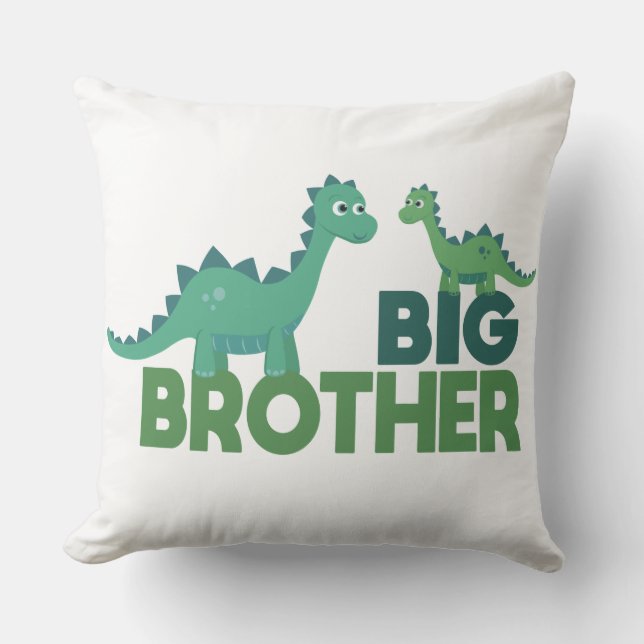 Big brother dinosaur boys room decor cushion (Front)