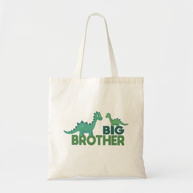 Big brother dinosaur cartoon animal dino bro tote bag (Front)