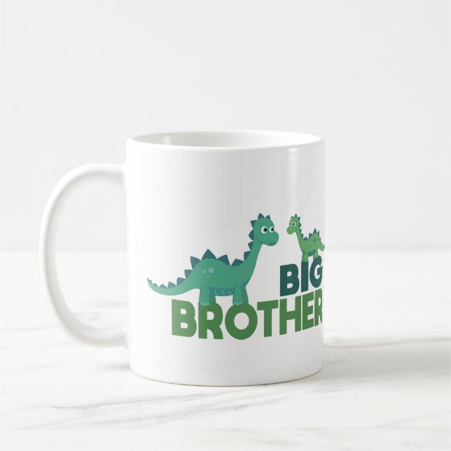 Big brother dinosaur cartoon animal sibling  coffee mug (Left)