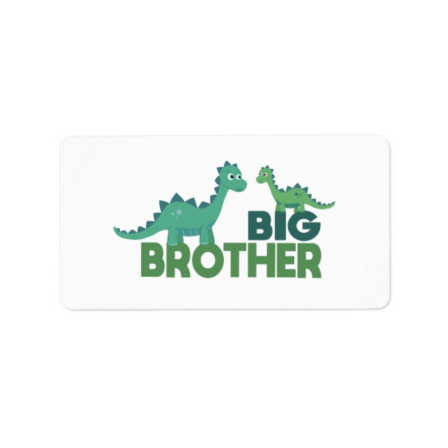 Big brother dinosaur cartoon animal sibling label (Front)