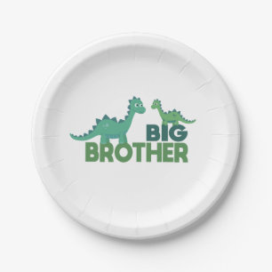 Big brother dinosaur cartoon animal sibling paper plate