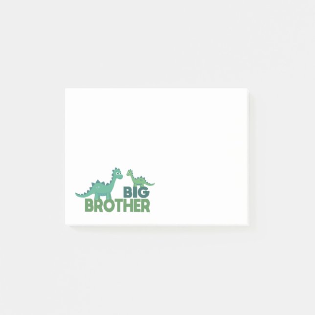Big brother dinosaur cartoon animal sibling  post-it notes (Front)