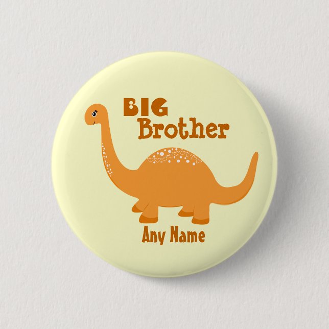 Big Brother Dinosaur Print Button (Front)