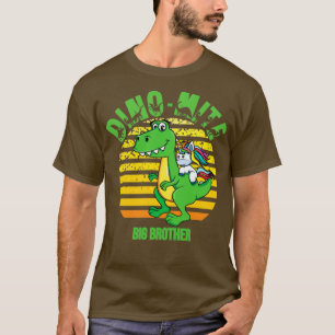 big brother Dinosaur unicorn retro sunset dinomite T-Shirt