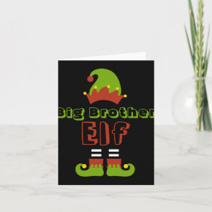Big Brother Elf Christmas Xmas Cute T Shirt Card