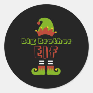 Big Brother Elf Christmas Xmas Cute T Shirt  Classic Round Sticker