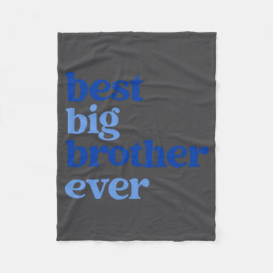 Big Brother Ever Gray With Blue Text Boys _2  Fleece Blanket