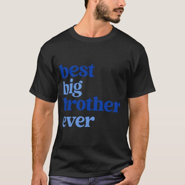 Big Brother Ever Gray With Blue Text Boys _2  T-Shirt (Front)