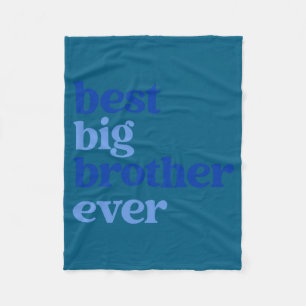 Big Brother Ever Gray With Blue Text Boys Fleece Blanket
