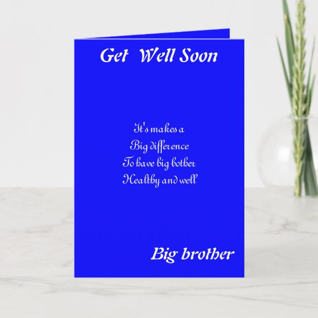 Big brother get well greeting cards (Front)