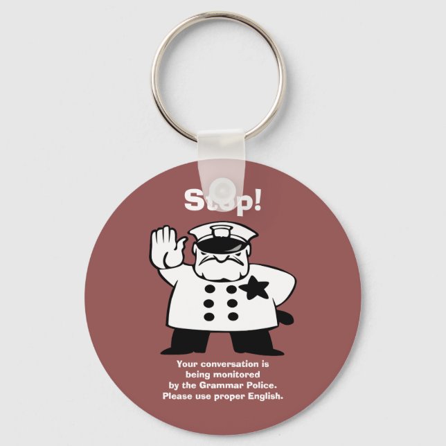 Big Brother Grammar Police Key Ring (Front)