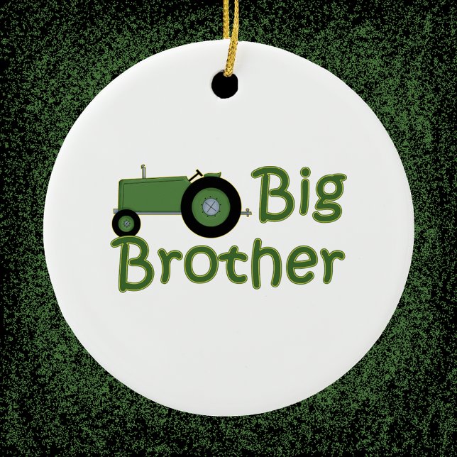 Big Brother Green Tractor Typography Ceramic Tree Decoration (Creator Uploaded)